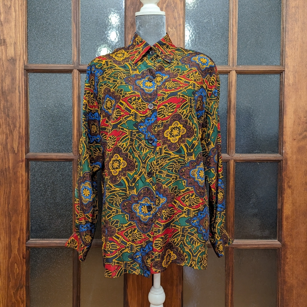 Diane Von FURSTENBERG vintage print silk top
